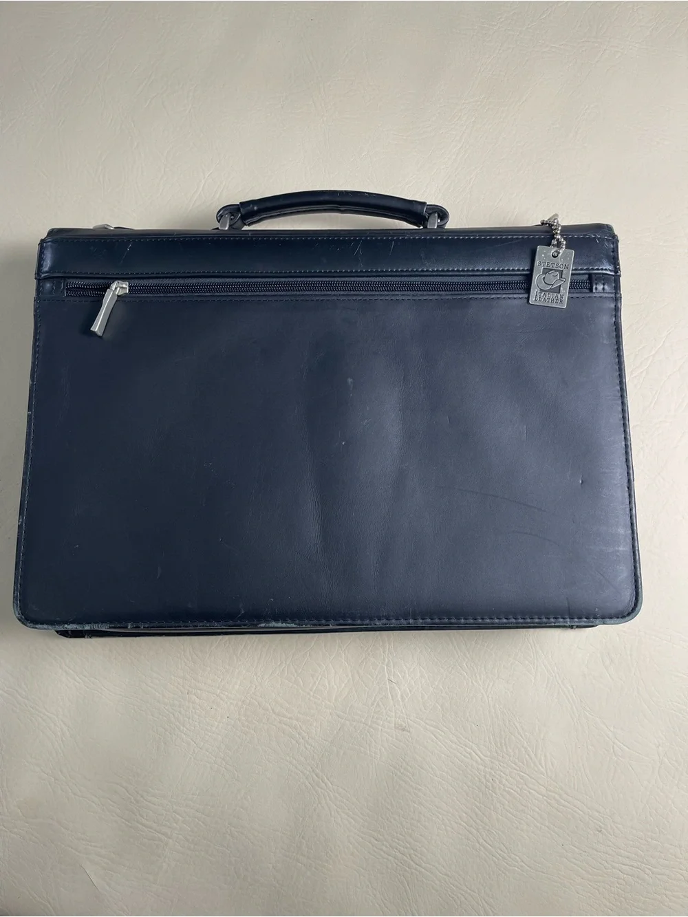 Stetson Genuine Italian Black Leather Laptop Bag